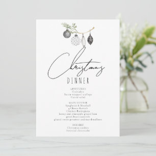 Digital Download Black & White Dinner Menu Invitation