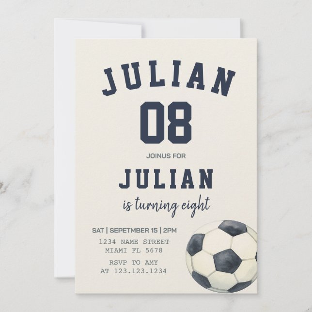 Digital Download Sports Party Invite (Front)