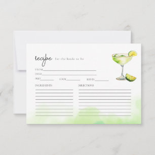Digital Download Watercolor Margarita Recipe Card