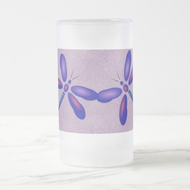 Digital Dragonfly Purple Summer Mug (Center)