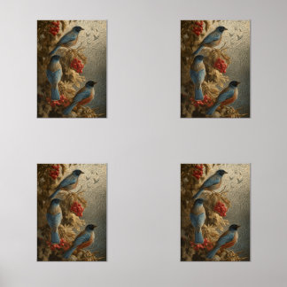 Digital drawing birds wall art sets