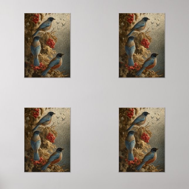 Digital drawing birds wall art sets (Front)
