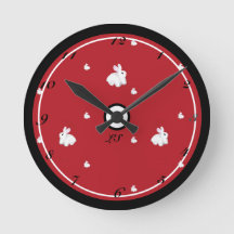Digital drawing Cute rabbits red color LS