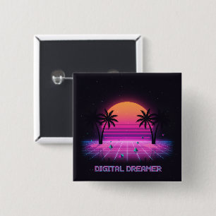 Digital Dreamer Retro Lapel Button