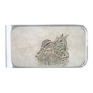 Digital Duck Art Silver Finish Money Clip