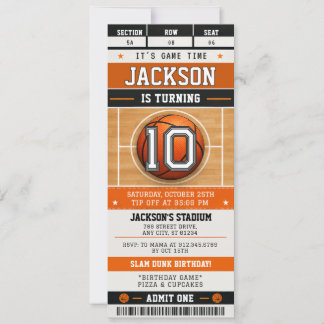 Digital Editable Basketball Ticket Birthday Invitation