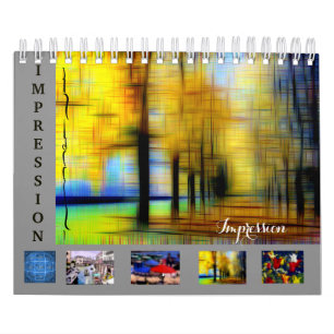 Digital effect of style "impression" calendar