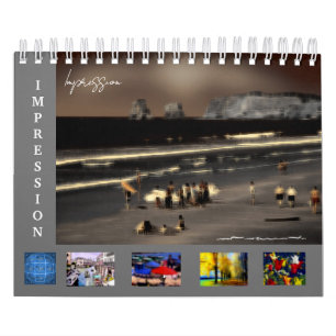 Digital effect of style "impression" calendar