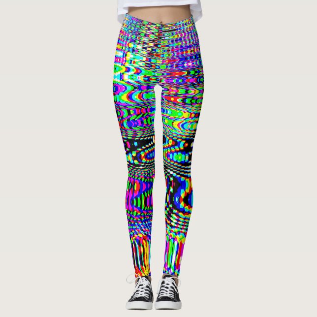 Digital Effects: Multicolor Abstract Design Leggings (Front)