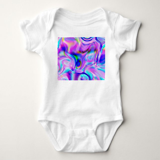 Digital effects: multicolor abstract pattern. baby bodysuit (Front)