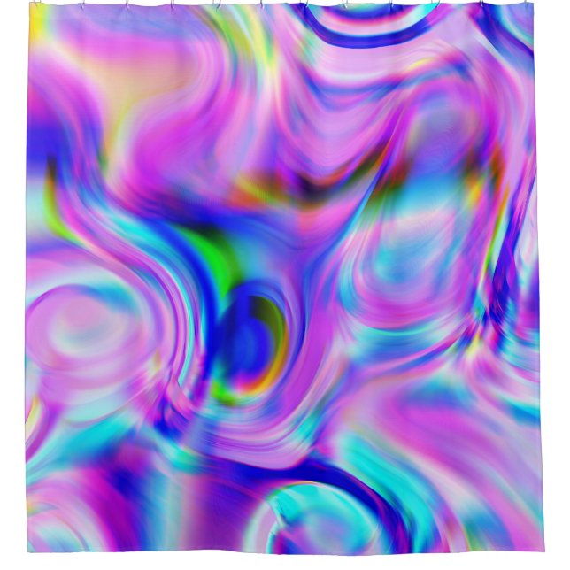 Digital effects: multicolor abstract pattern. shower curtain (Front)