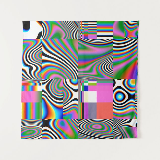Digital effects. Vibrant abstract background. Colo Tapestry (Front)