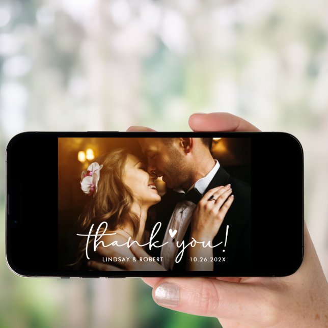 [Digital] Elegant Script Wedding Thank You Card (Front Digital)