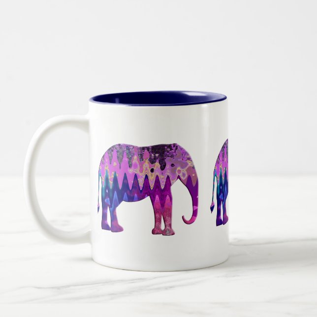 Digital Elephant Two-Tone Coffee Mug (Left)