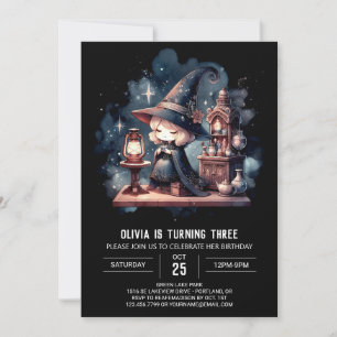 Digital Enchantress Wizard Birthday Invitation