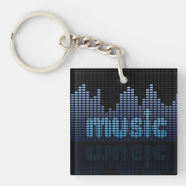 Digital Equalizer Music Wave Wall Keychain (Front)