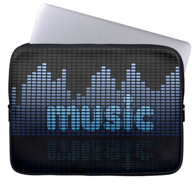 Digital Equalizer Music Wave Wall Laptop Sleeve (Front)