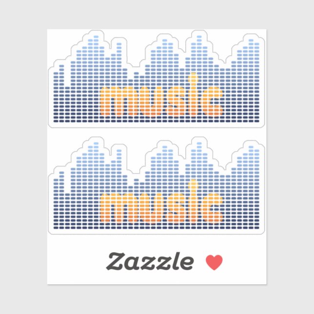 Digital Equalizer Music Wave Wall Sticker (Sheet)