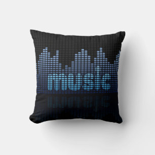 Digital Equalizer Music Wave Wall Throw Pillow