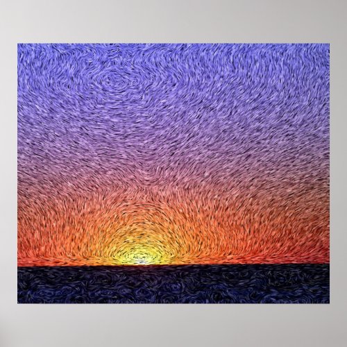 Digital Expressionism Sunset L Poster