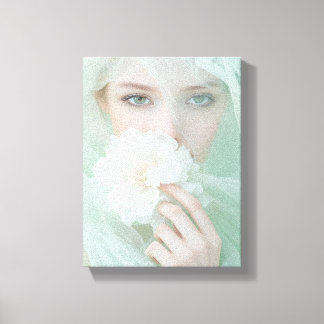 Digital Face Art - Futuristic Abstract Portrait Canvas Print