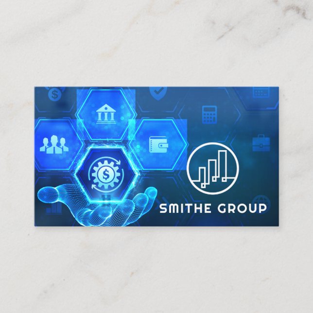 Digital Finance Background  Business Card (Front)