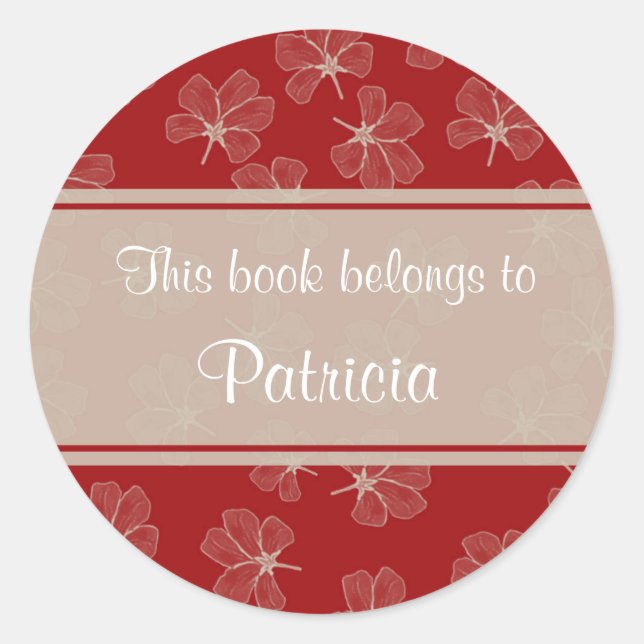 Digital Floral Flowers Custom Bookplate Labels (Front)
