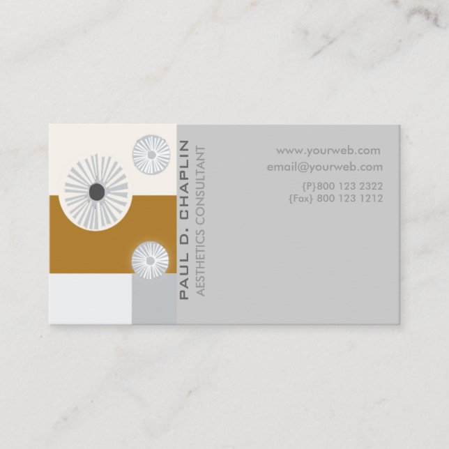 Digital Floral  Minimal Geometric Modern Business Card (Front)