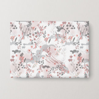 Digital Floral Pattern on Pastel Tones Button