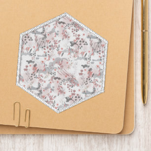 Digital Floral Pattern on Pastel Tones Patch