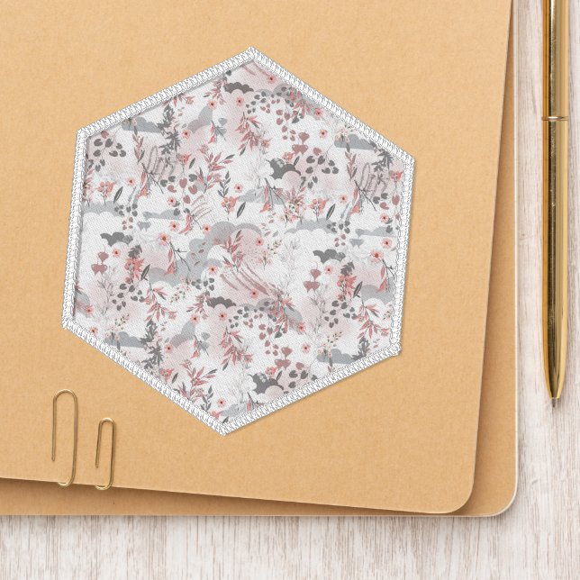 Digital Floral Pattern on Pastel Tones Patch (On Folder)