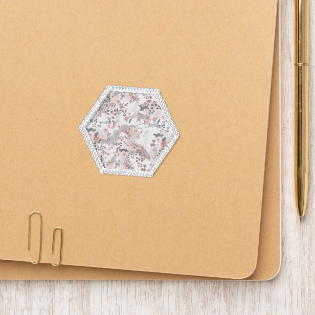 Digital Floral Pattern on Pastel Tones Patch (On Folder)