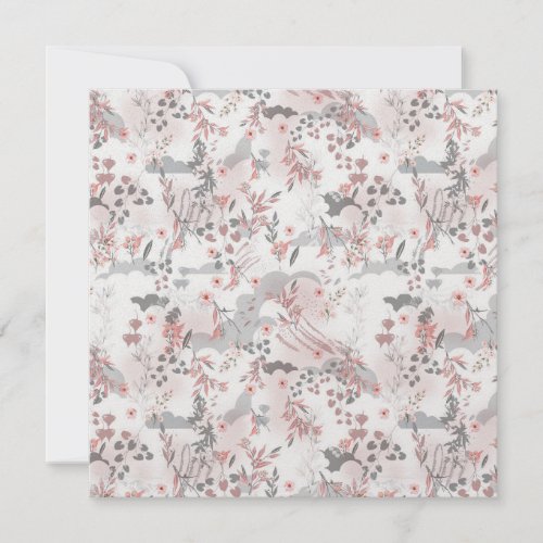 Digital Floral Pattern on Pastel Tones Thank You Card