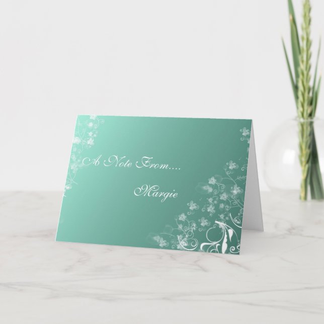 Digital Floral Swirl Designed Note Cards (Front)