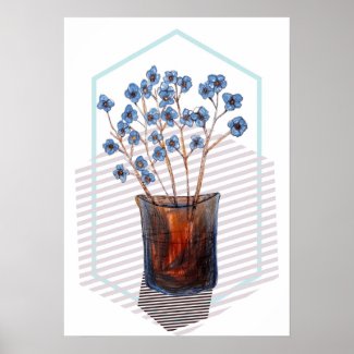 Digital flower Art  Poster