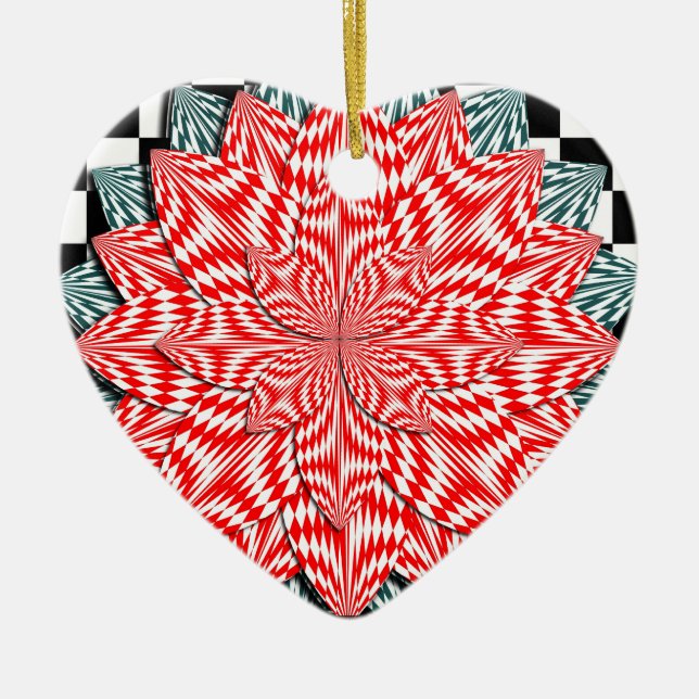 Digital Flower by Kenneth Yoncich Ceramic Ornament (Front)