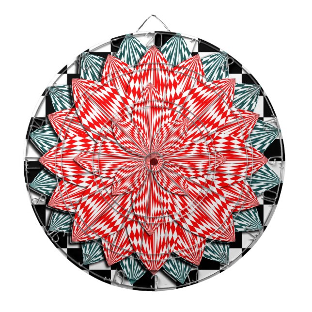 Digital Flower by Kenneth Yoncich Dart Board (Front)