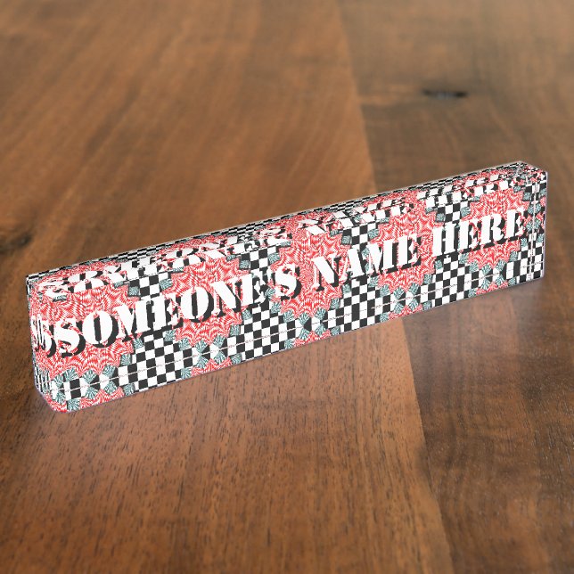 Digital Flower by Kenneth Yoncich Desk Name Plate (Side)