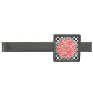 Digital Flower by Kenneth Yoncich Gunmetal Finish Tie Bar