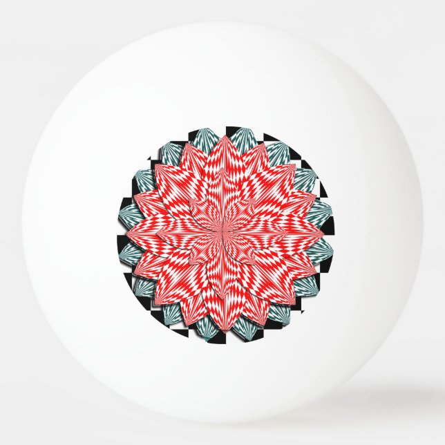 Digital Flower by Kenneth Yoncich Ping Pong Ball (Front)