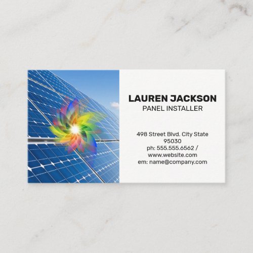 Digital Flower  Solar Panels Business Card