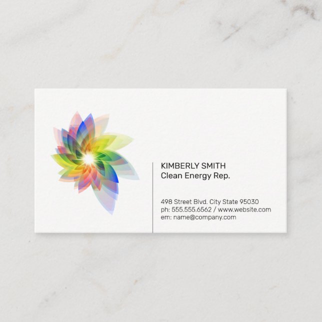 Digital Flower | Transparent Natural Business Card (Front)