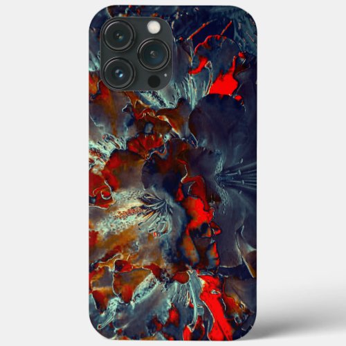 Digital flowers in ash and charcoal over coals thr iPhone 13 pro max case