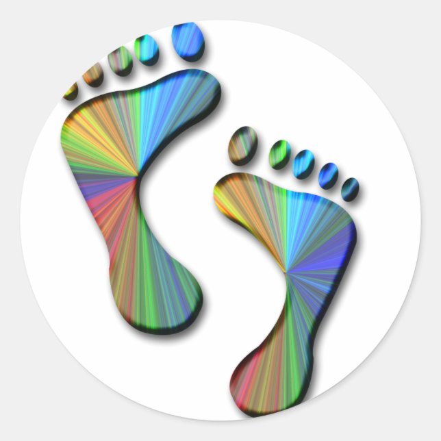 Digital Footprint Classic Round Sticker (Front)