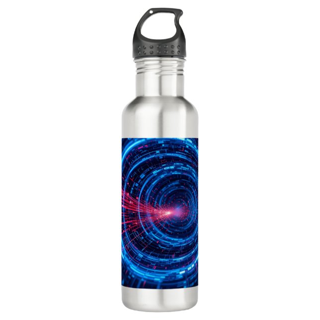 Digital Fortress: The Secure Stream Stainless Steel Water Bottle (Front)