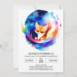 Digital Foxes Kids Birthday Bash Invitation