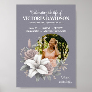 Digital Funeral Announcement Instant Download Post Poster