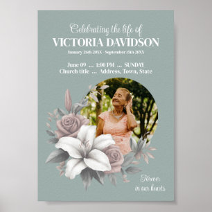 Digital Funeral Announcement Instant Download Post Poster