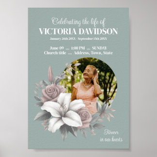 Digital Funeral Announcement Instant Download Post Poster