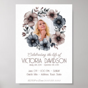 Digital Funeral Announcement Instant Download Poster